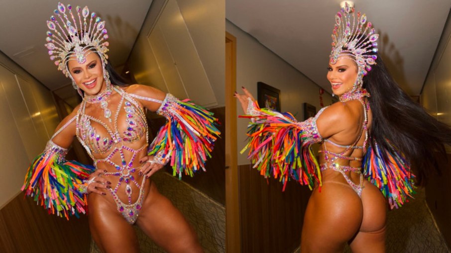 Viviane Araujo posta antes e depois no Carnaval