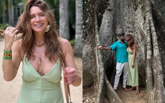 Letícia Spiller posta foto com novo namorado durante passeio