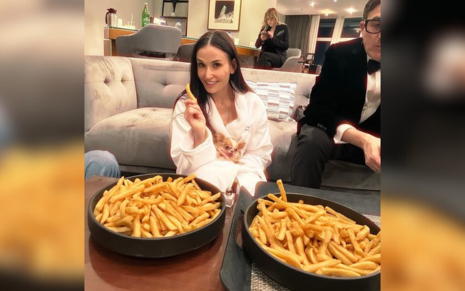 Demi Moore reage à itinerário no Oscar com batatas fritas